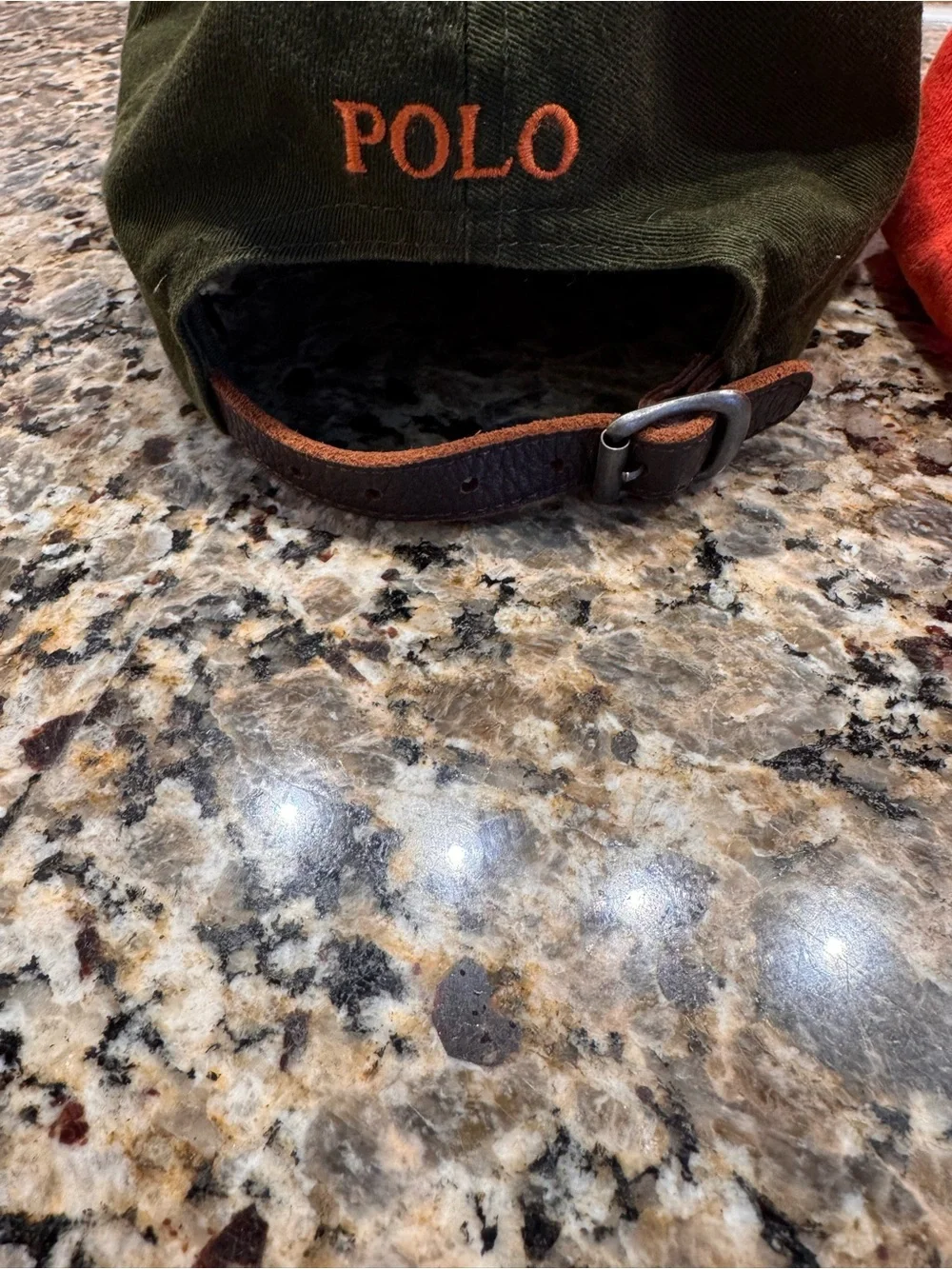 (2) Ralph Lauren Baseball Caps Olive Green & Orange Cotton - Picture 5 of 12